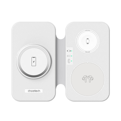 CHOETECH T616-F-WH 3in1 Magnetic Foldable Wireless Charger White - SuperSaverAU - view 1