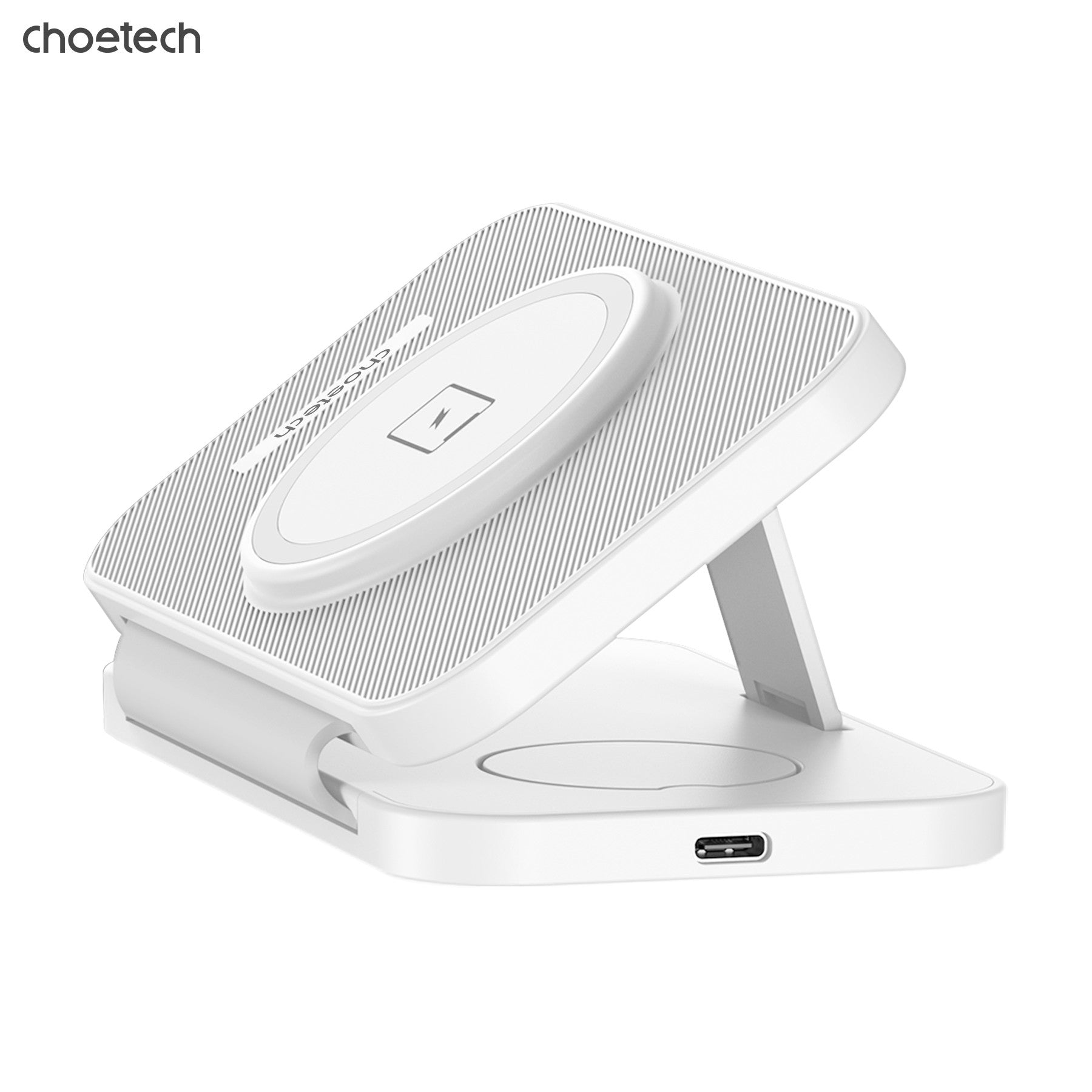 CHOETECH T616-F-WH 3in1 Magnetic Foldable Wireless Charger White - SuperSaverAU - view 2