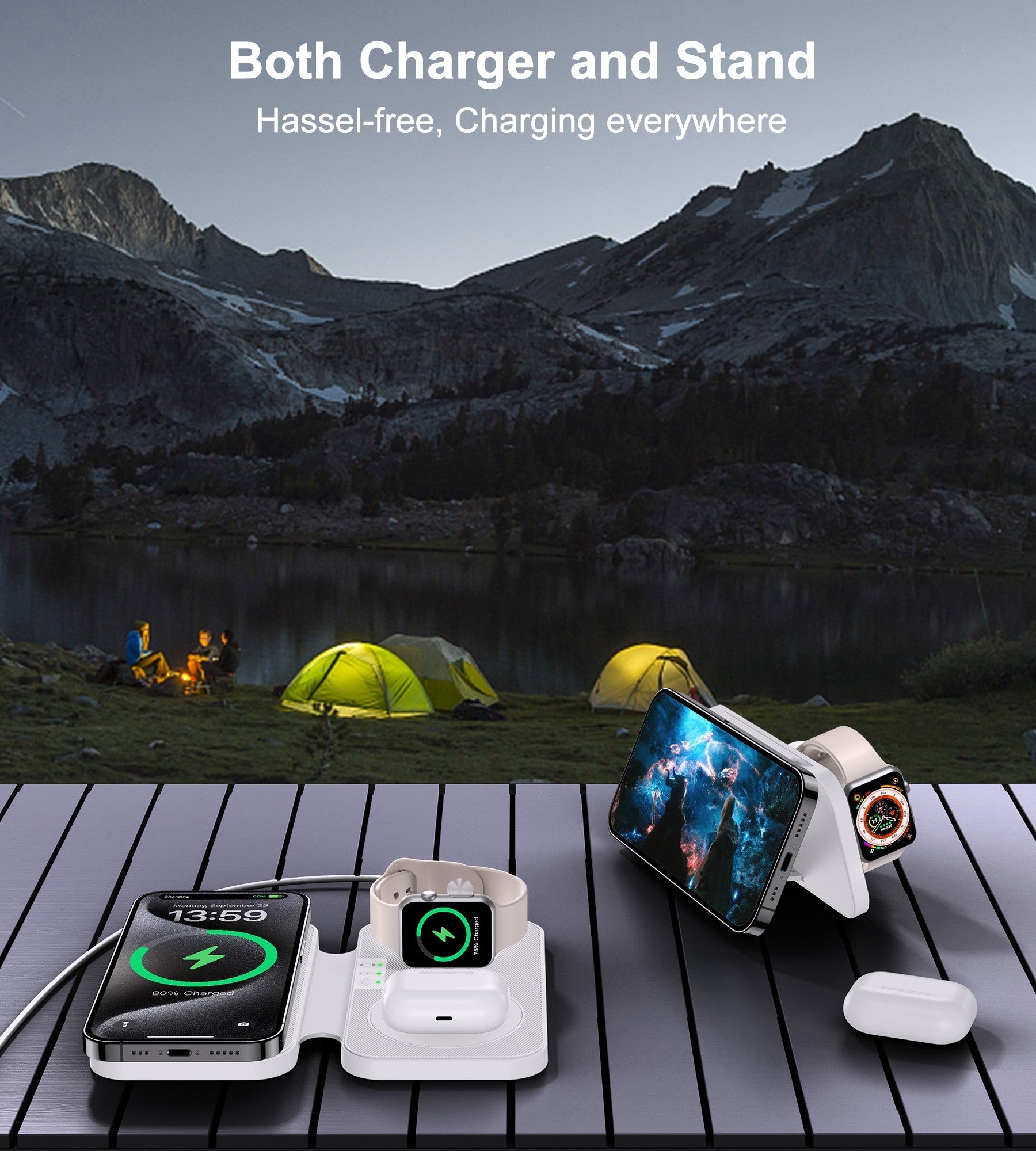 CHOETECH T616-F-WH 3in1 Magnetic Foldable Wireless Charger White - SuperSaverAU - view 8