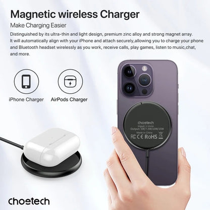 Choetech T697-F 3-in-1 Magnetic Charger for iPhone & AirPods (1.5M)