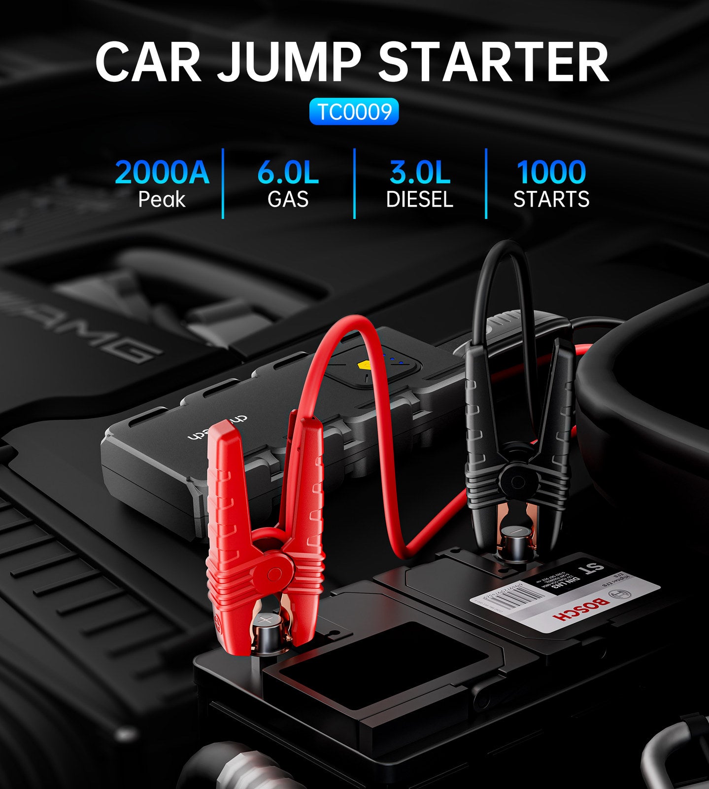CHOETECH TC0009 16000mAh Portable Car Jump Starter with Emergency Light - SuperSaverAU - view 6