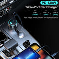 CHOETECH TC0011 130W 3 Ports (Dual USB-C Port PD3.0 + USB-A Port) Fast Car Charger - SuperSaverAU - view 3