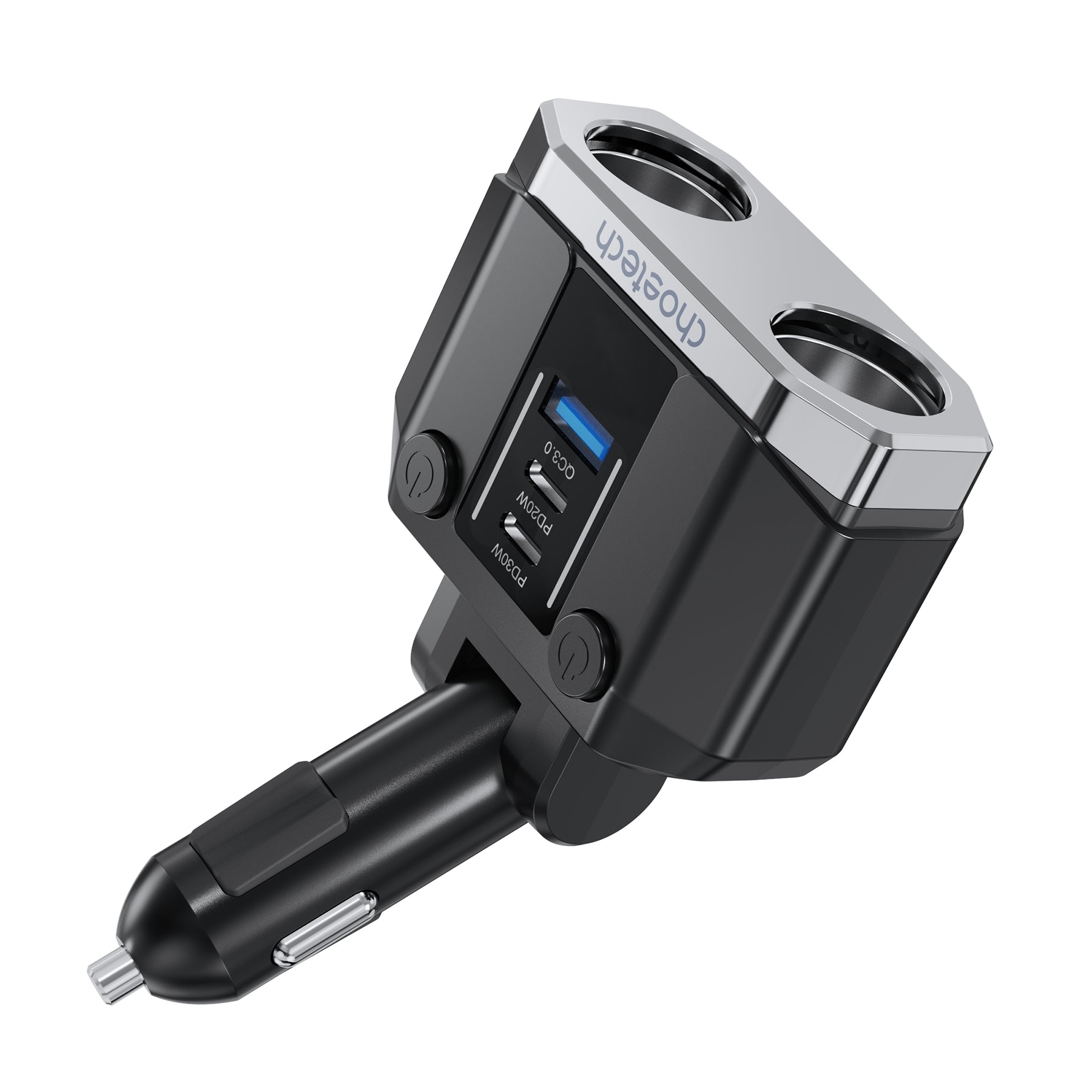 CHOETECH TC0020 45W 2 Sockets + 2x USB-C + 1x USB-A Cigarette Lighter Splitter - SuperSaverAU - view 1