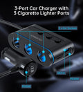 CHOETECH TC0021 3 Sockets 2C+1A Cigarette Lighter Splitter Black - SuperSaverAU - view 6
