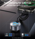 CHOETECH TC0030 65W 3-Port Fast Car Charger with 3.3ft Type-C Stretchable Cable - SuperSaverAU - view 3