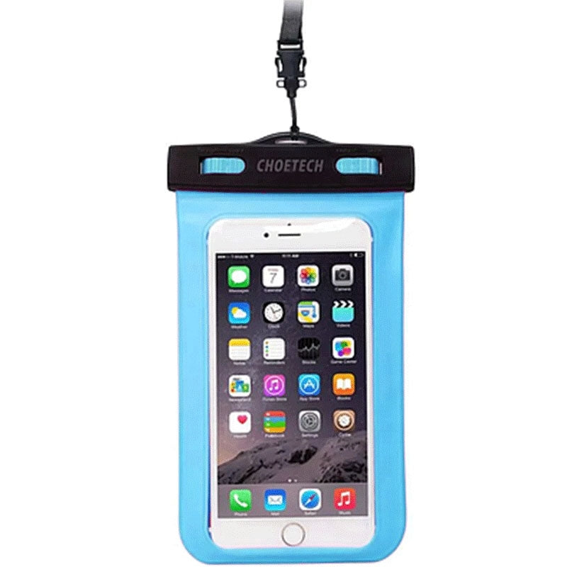 CHOETECH WPC007-BE Universal WaterProof Cell Phone Pouch bag up to 8-inch (Blue)