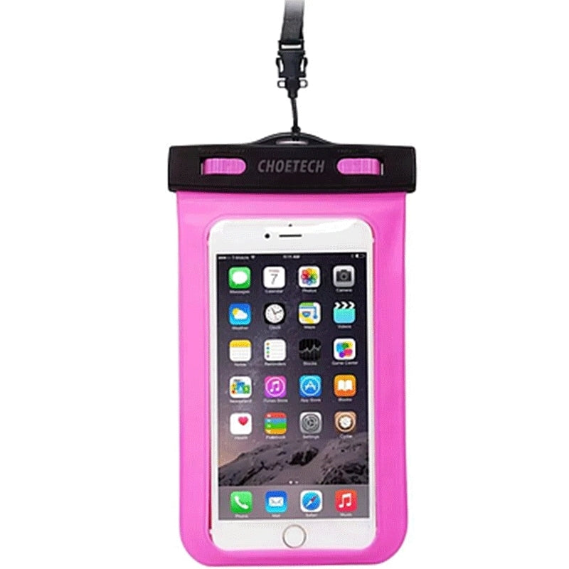 CHOETECH WPC007-PK Universal WaterProof Cell Phone Pouch bag up to 8-inch (Pink) - SuperSaverAU - view 1