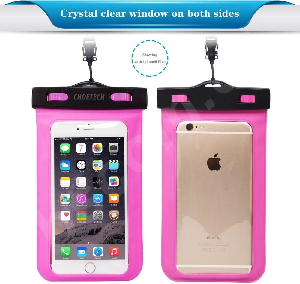 CHOETECH WPC007-PK Universal WaterProof Cell Phone Pouch bag up to 8-inch (Pink) - SuperSaverAU - view 5