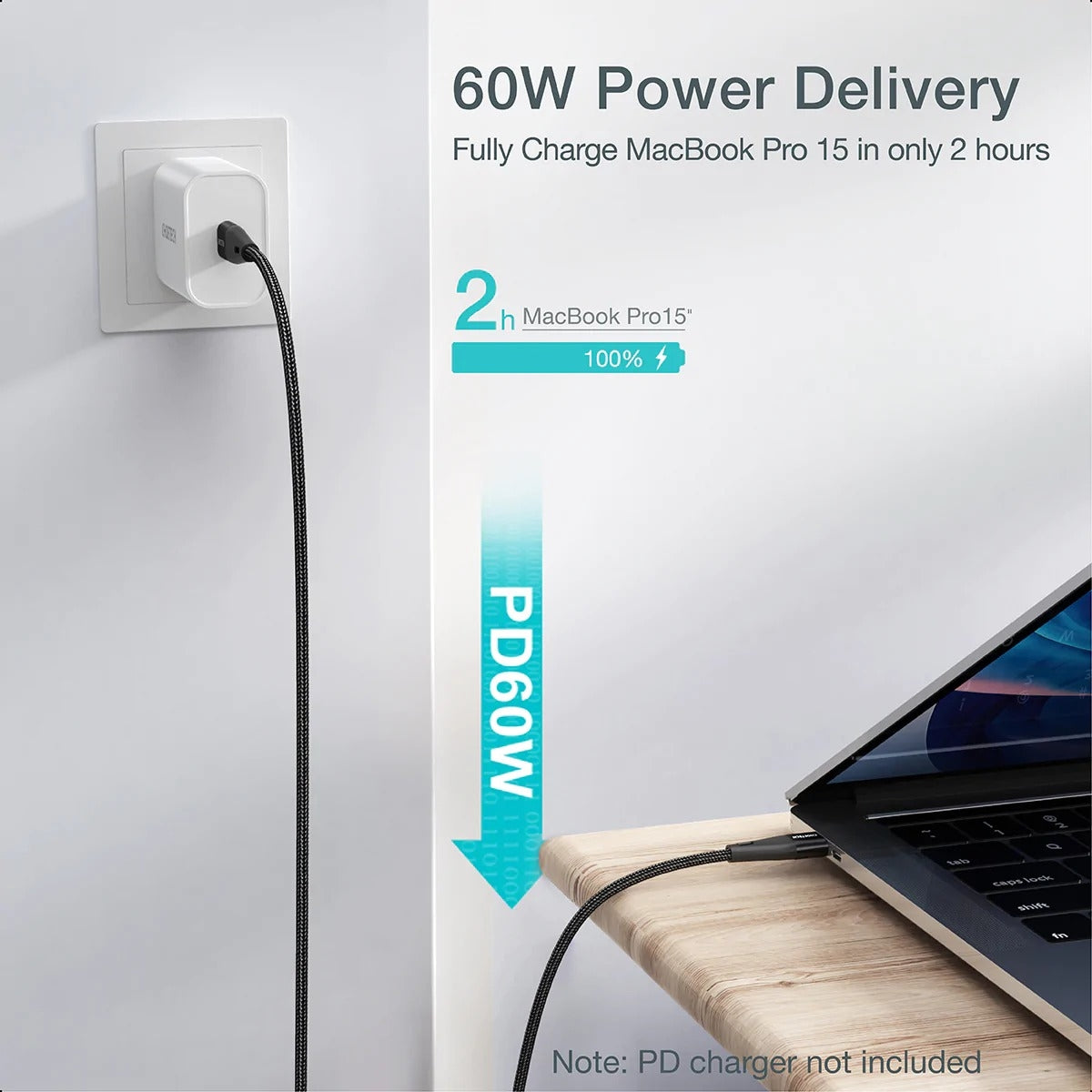 CHOETECH XCC-1003 USB-C To USB-C Cable 1.2M - SuperSaverAU - view 2