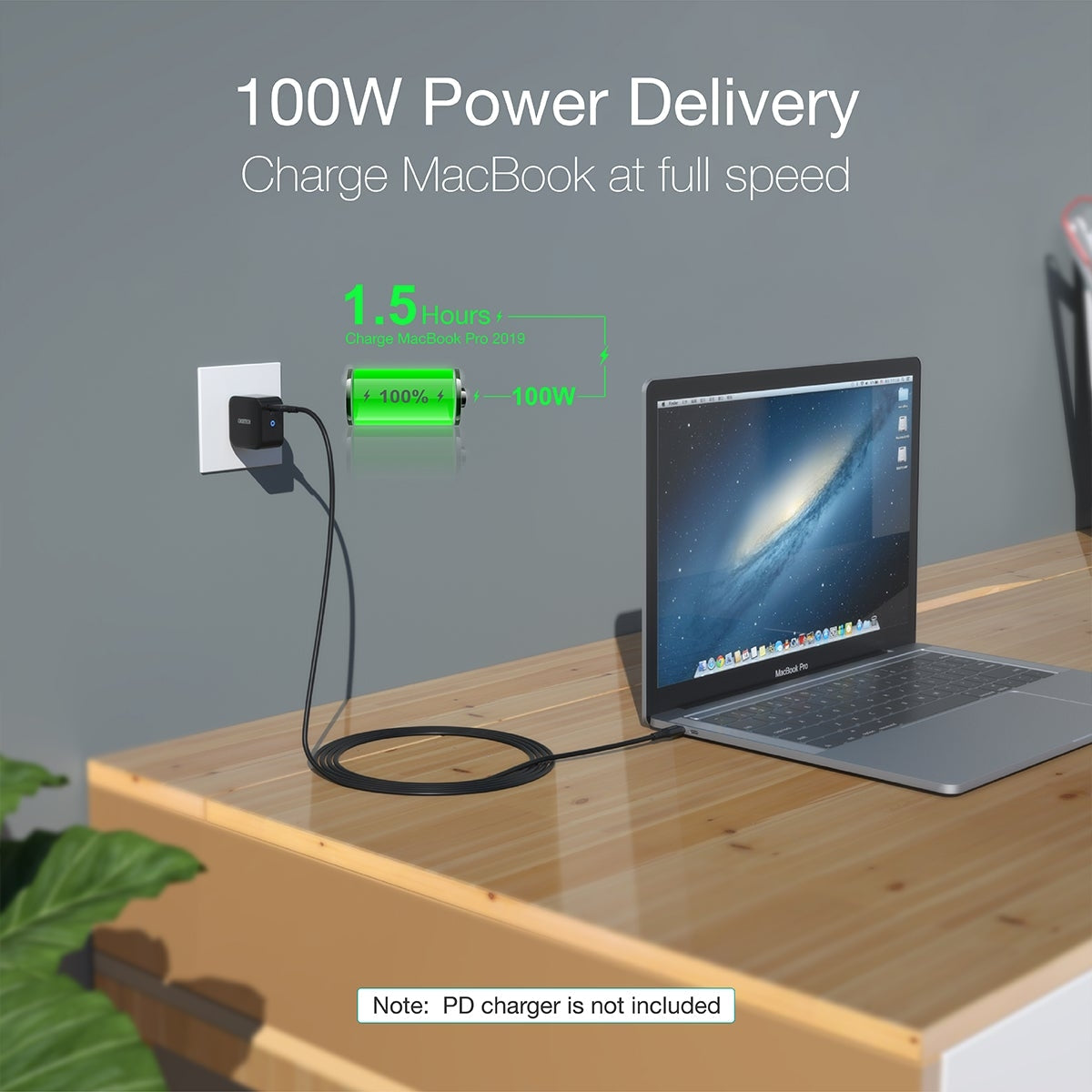 CHOETECH XCC-1007 USB-C Braided Fast Charging Cable 2M