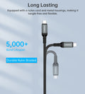 CHOETECH XCC-1040 USB-C M to M 240W Super Fast Speed Gen3 Cable 1.2M - SuperSaverAU - view 6