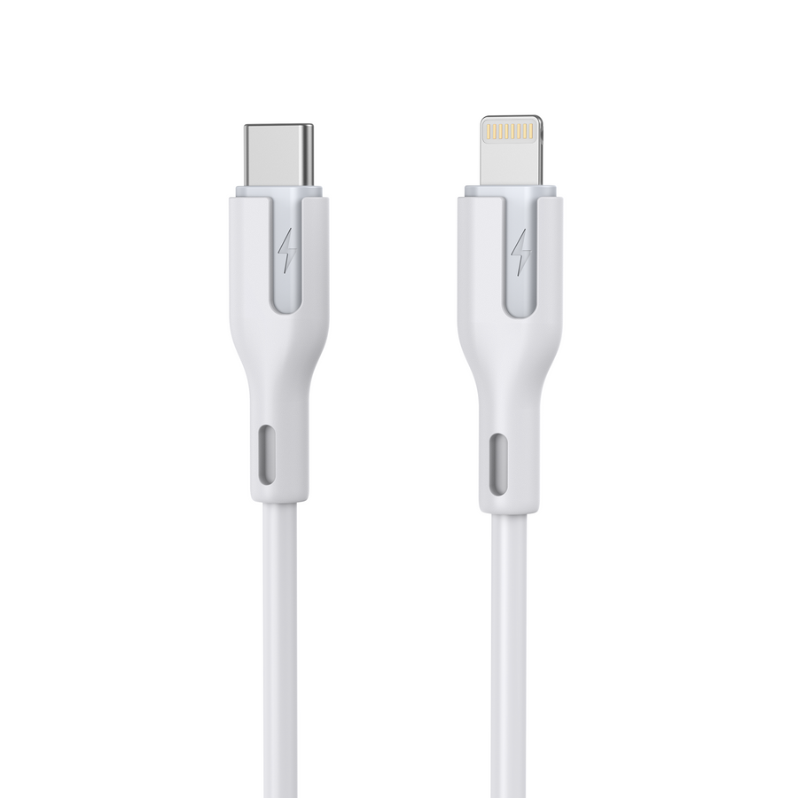 CHOETECH XCL-0002 Silicone USB-C to L Cable 1m White - SuperSaverAU - view 1
