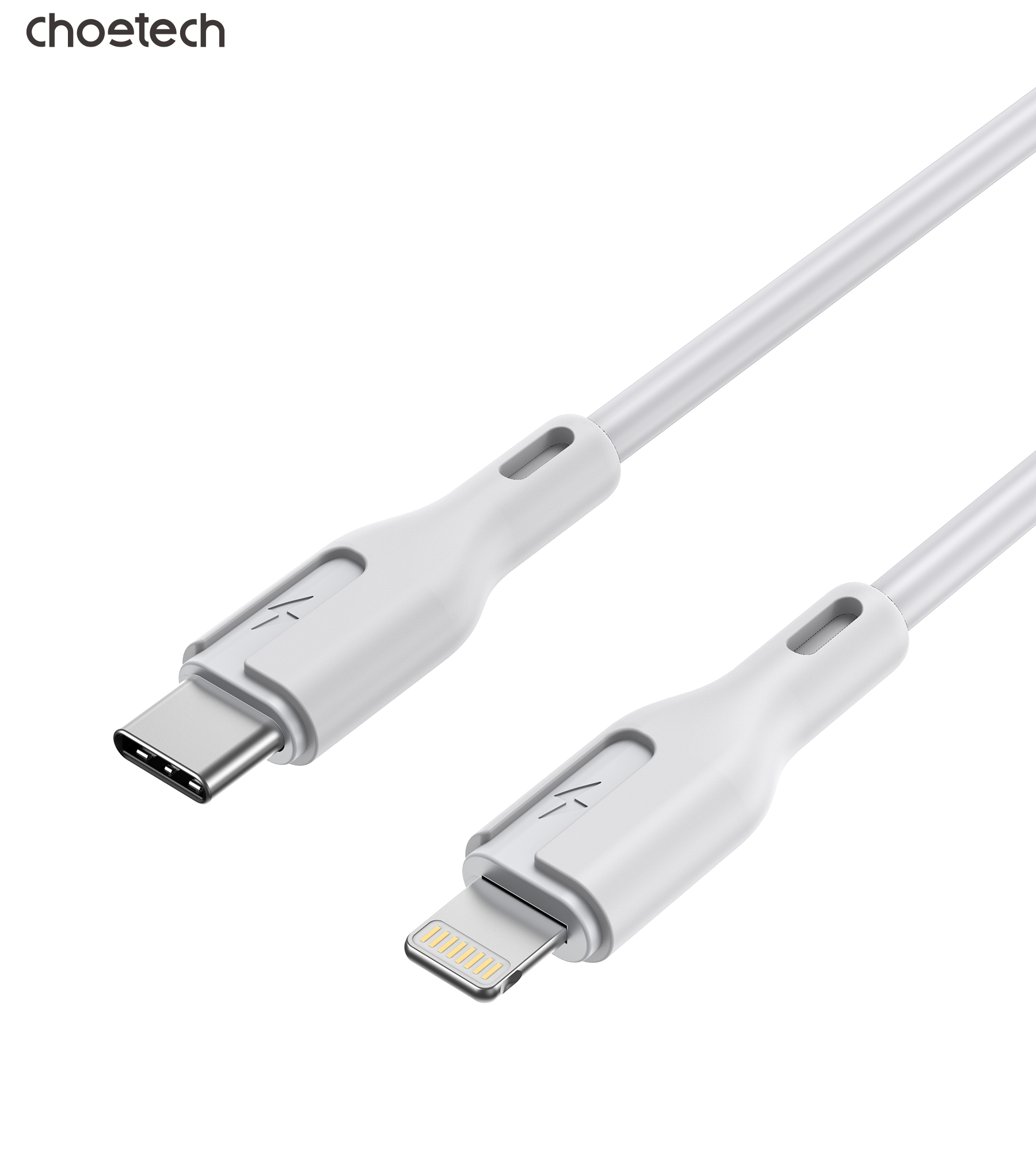 CHOETECH XCL-0002 Silicone USB-C to L Cable 1m White - SuperSaverAU - view 2