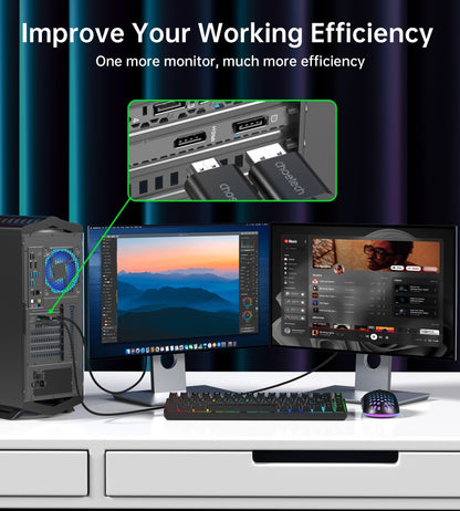 CHOETECH 2m Braided DisplayPort to HDMI 4K60Hz Male Cable Audio Video Adapter