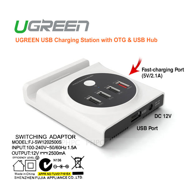 UGREEN Multifunction USB Charging Station with OTG USB Hub (20352) - SuperSaverAU - view 1