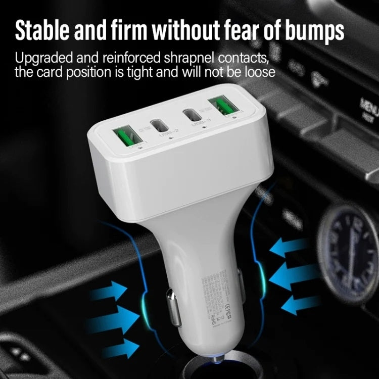 4-Port Car Charger (2 Ports PD + 2 Ports QC3.0 ) White - SuperSaverAU - view 6
