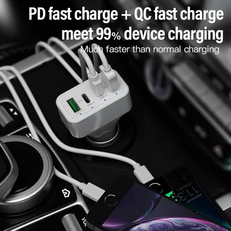 4-Port Car Charger (2 Ports PD + 2 Ports QC3.0 ) White - SuperSaverAU - view 8