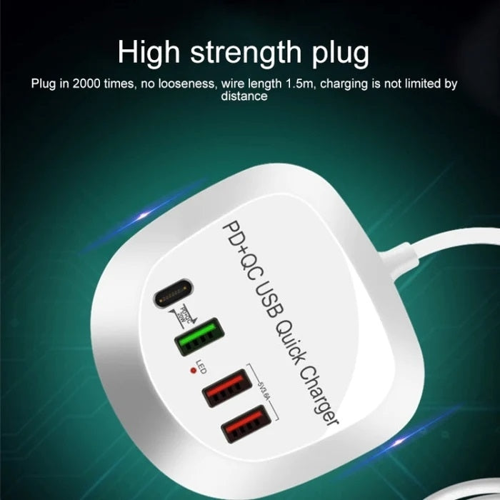 4-Port PD+QC3.0 Charger 40W with AU AC Adapter - SuperSaverAU - view 6