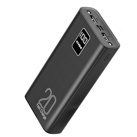 KIVEE PT23 20000mAh Power Bank with Digital Display Black - SuperSaverAU - view 1