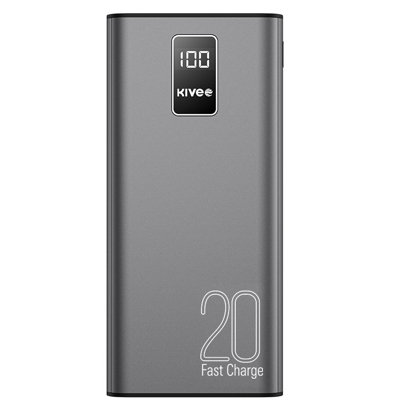 KIVEE PT23 20000mAh Power Bank with Digital Display Black - SuperSaverAU - view 2