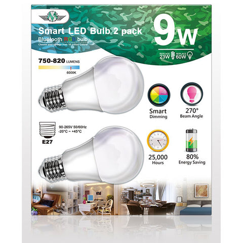 MV SMART BULB 9W E27 TWIN PACK  (apple app only ) - SuperSaverAU - view 1