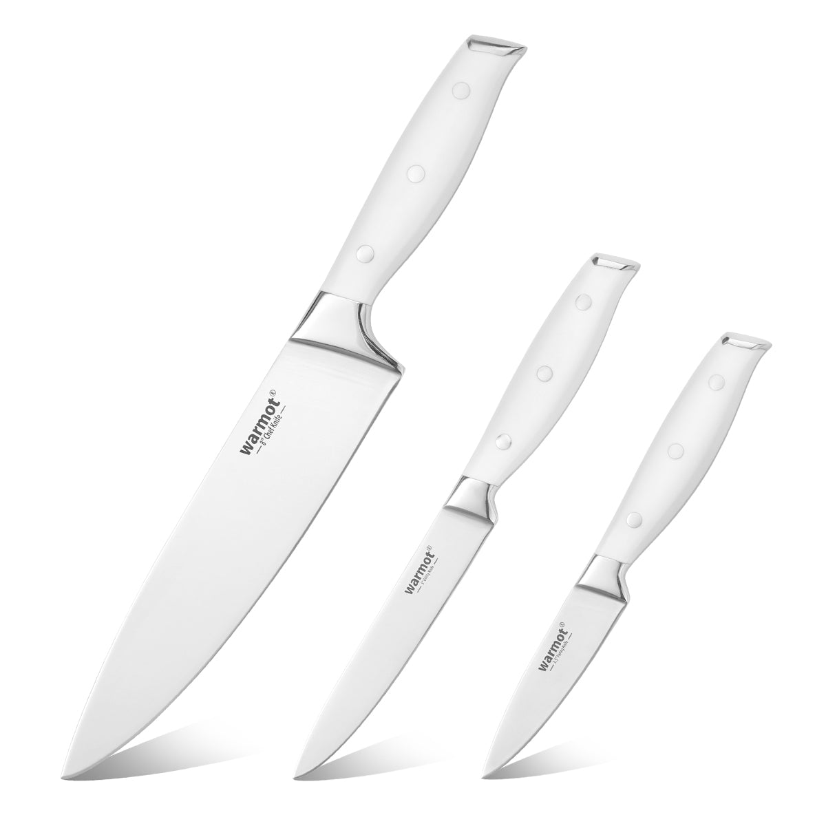 Warmot Professional Chef Knife Set - 3 pcs German Steel 8" Chef, 5" Utility, 3.5" Paring - SuperSaverAU - view 1