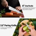 Warmot 3-Piece Kitchen Knife Set, High Carbon Stainless Steel, Ergonomic Handle - SuperSaverAU - view 3