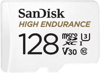 SanDisk High Endurance 128GB microSDHC UHS-I C10 U3 V30 Memory Card with SD Adapter