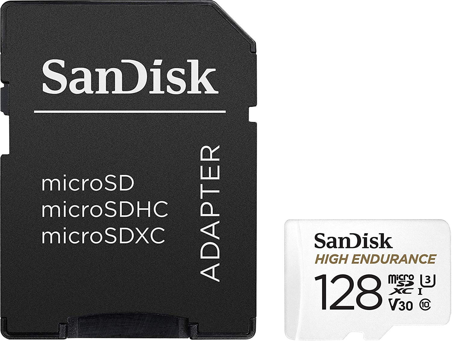 SanDisk High Endurance 128GB microSDHC UHS-I C10 U3 V30 Memory Card with SD Adapter