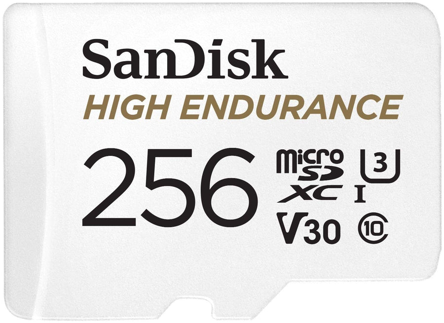SANDISK HIGH ENDURANCE MICROSDHC CARD SQQNR 256G UHS-I C10 U3 V30 100MB/S R 40MB/S W SD ADAPTOR SDSQQNR-256G-GN6IA - SuperSaverAU - view 1