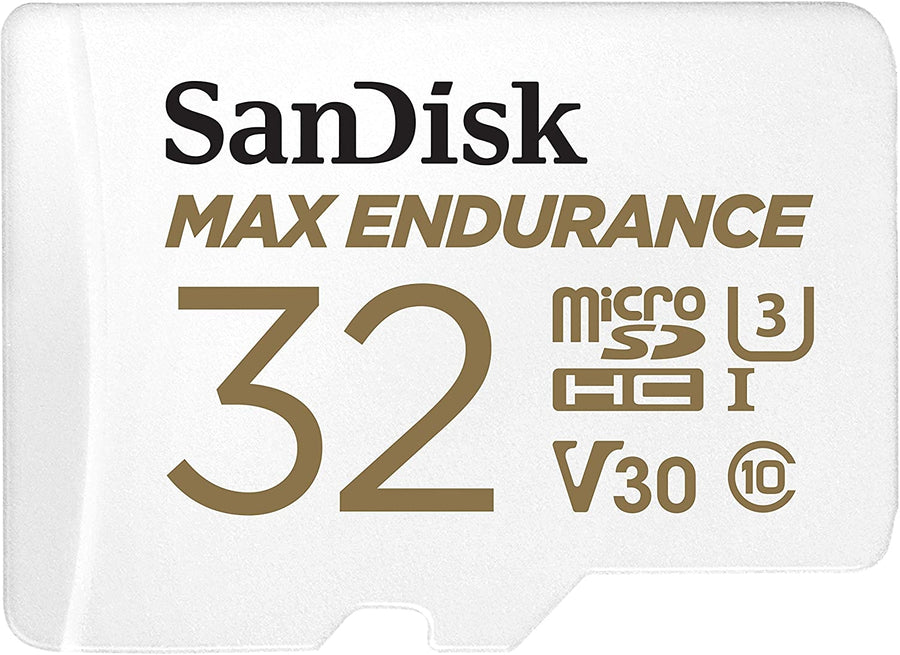 Sandisk Max Endurance Microsdhc Card SQQVR 32G (15 000 HRS) UHS-I C10 U3 V30 100MB/S R 40MB/S W SD Adaptor SDSQQVR-032G-GN6IA - SuperSaverAU - view 1