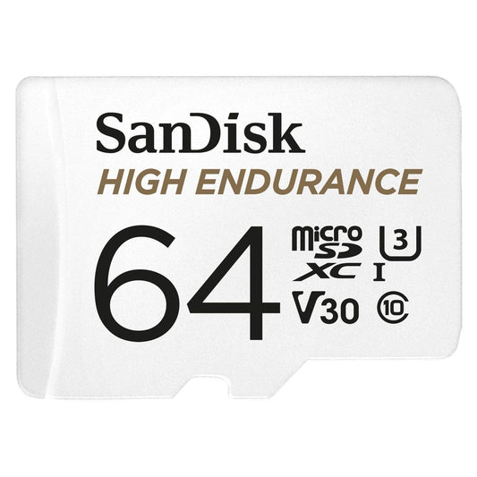 SanDisk High Endurance 64GB microSDHC UHS-I C10 U3 V30 Memory Card with SD Adapter