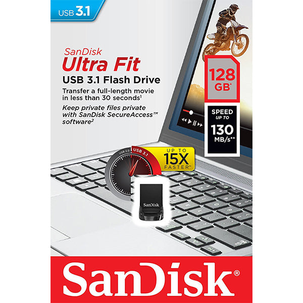 SANDISK 128GB CZ430 ULTRA FIT USB 3.1  (SDCZ430-128G) - SuperSaverAU - view 5