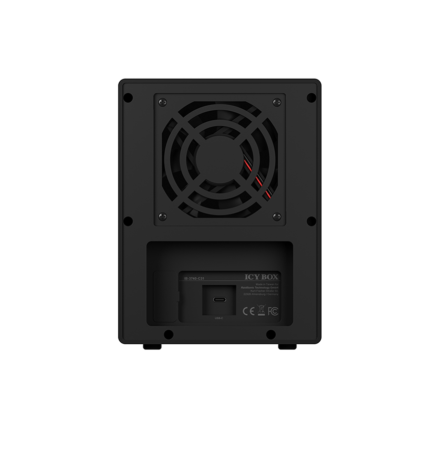ICY BOX SINGLE enclosure for 4x HDD/SSD with USB 3.1 (Gen 2) Type-C interface and fan - SuperSaverAU - view 4