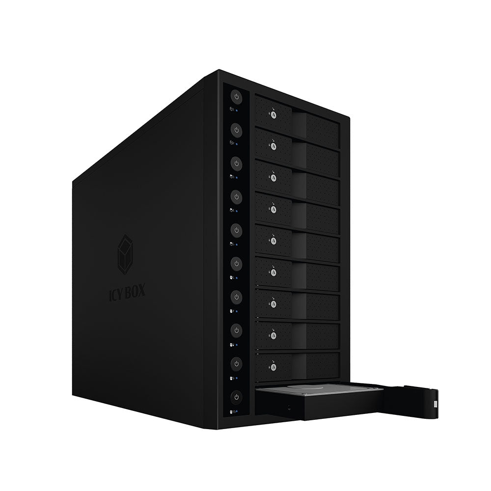 ICY BOX IB-3810-C31 SINGLE enclosure for 10x HDD with USB 3.1 (Gen 2) Type-C or Type-A interface - SuperSaverAU - view 1