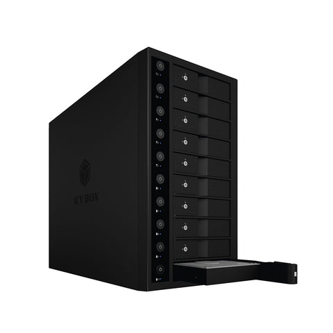 ICY BOX IB-3810-C31 SINGLE enclosure for 10x HDD with USB 3.1 (Gen 2) Type-C or Type-A interface - SuperSaverAU - view 1