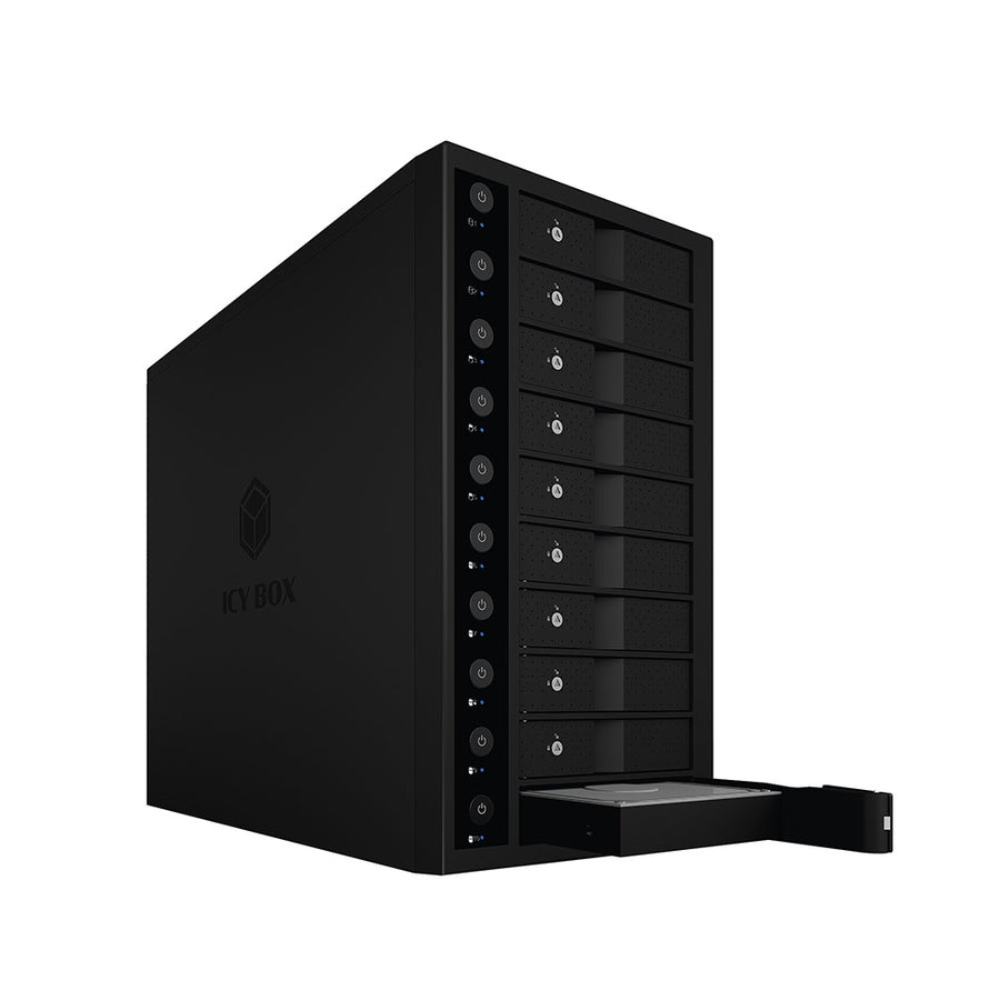 ICY BOX IB-3810-C31 SINGLE enclosure for 10x HDD with USB 3.1 (Gen 2) Type-C or Type-A interface - SuperSaverAU - view 1