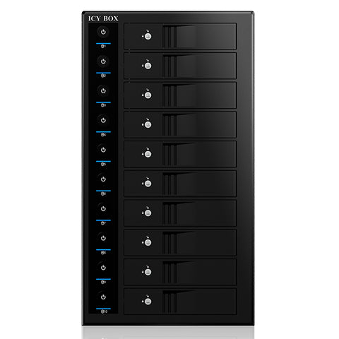 ICY BOX 10-Bay External SINGLE System for 10x SATA 3.5" I/II/III HDD  (IB-3810U3) - SuperSaverAU - view 1