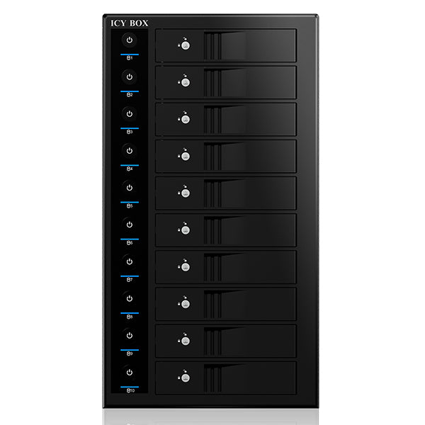 ICY BOX 10-Bay External SINGLE System for 10x SATA 3.5" I/II/III HDD  (IB-3810U3) - SuperSaverAU - view 1