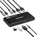 Simplecom KM470 2-Port USB-C KVM Switch 8K Docking Station HDMI 2.1 DP for Laptop Tablet - SuperSaverAU - view 2