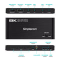 Simplecom KM470 2-Port USB-C KVM Switch 8K Docking Station HDMI 2.1 DP for Laptop Tablet - SuperSaverAU - view 3