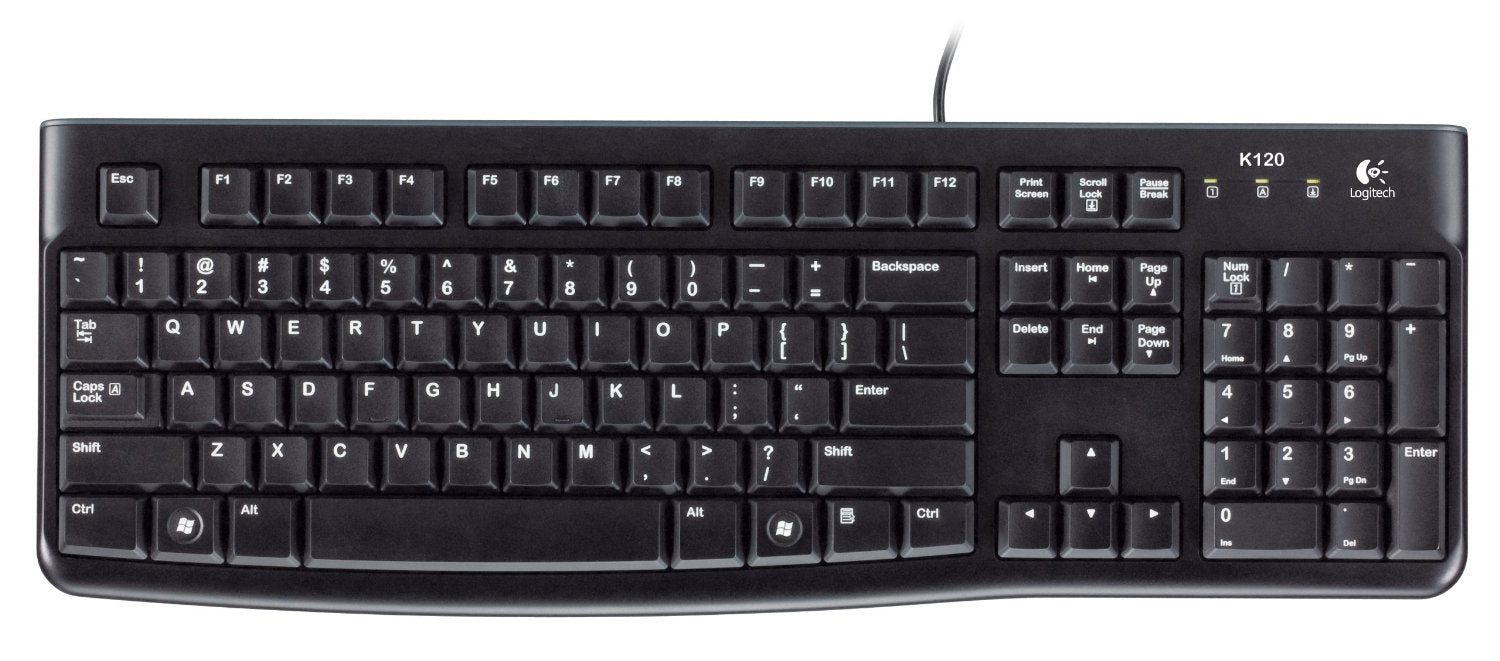 Logitech K120 USB Wired Keyboard Durable Design Adjustable Tilt Legs - SuperSaverAU - view 1