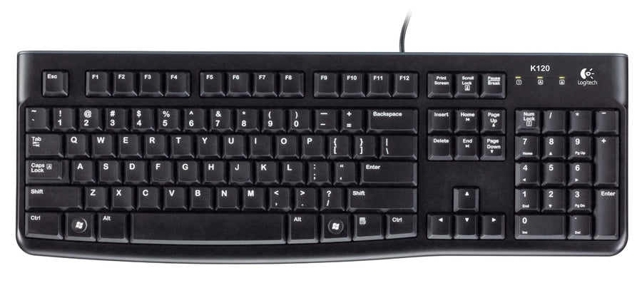Logitech K120 USB Wired Keyboard Durable Design Adjustable Tilt Legs - SuperSaverAU - view 1