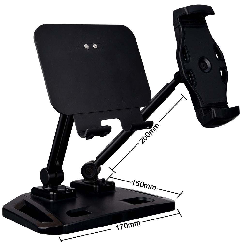 Universal and Adjustable Double Arm Stand Holder Black - SuperSaverAU - view 1