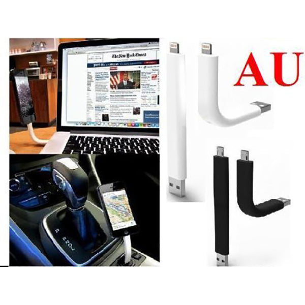Premium Black Flexible USB Data Sync Stand Mount Cable for iPhone