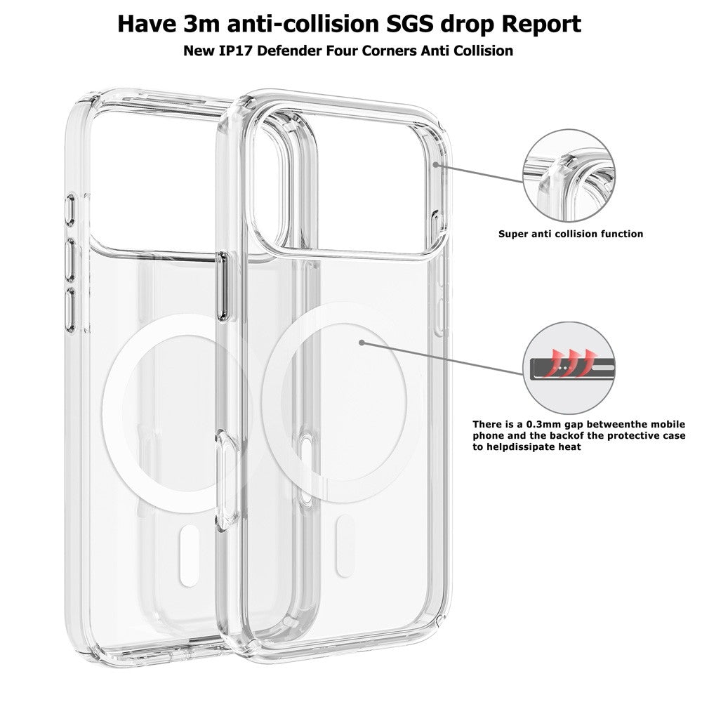 UTIA Ultimake Shockproof Clear Case for iPhone 17 Pro Max with Magnetic Ring