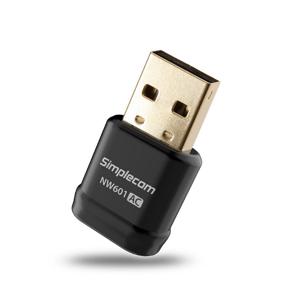 Simplecom AC600 Dual Band Mini WiFi USB Adapter with 802.11ac 5GHz & 2.4GHz