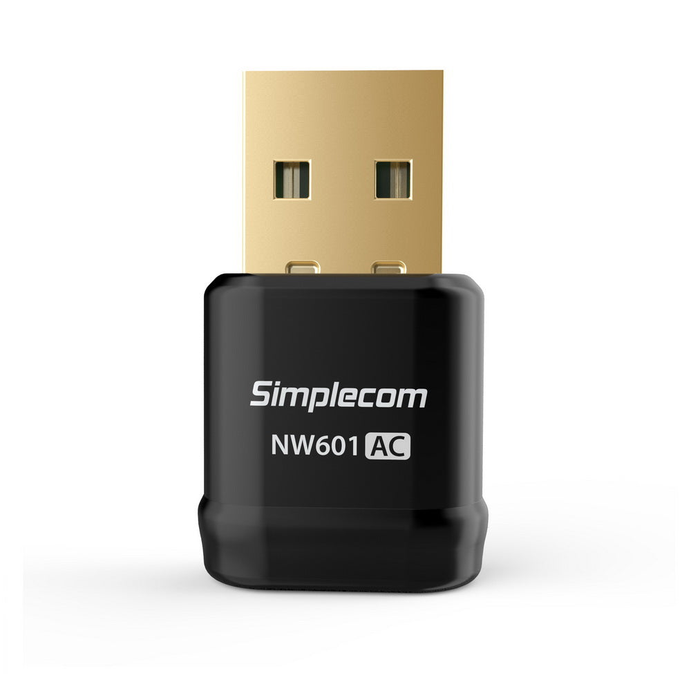 Simplecom AC600 Dual Band Mini WiFi USB Adapter with 802.11ac 5GHz & 2.4GHz