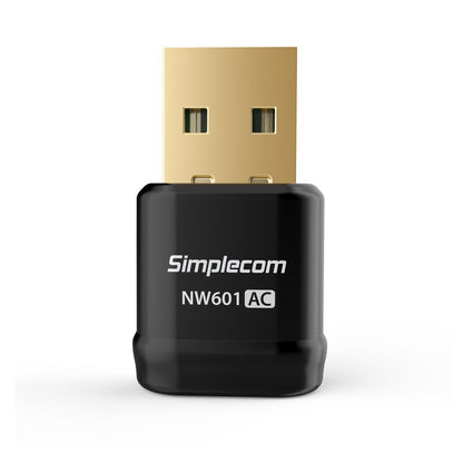 Simplecom AC600 Dual Band Mini WiFi USB Adapter with 802.11ac 5GHz & 2.4GHz
