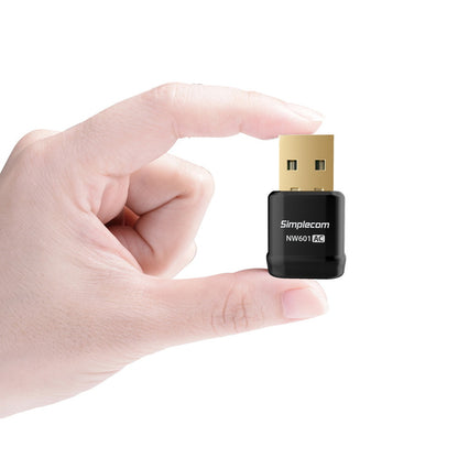 Simplecom AC600 Dual Band Mini WiFi USB Adapter with 802.11ac 5GHz & 2.4GHz
